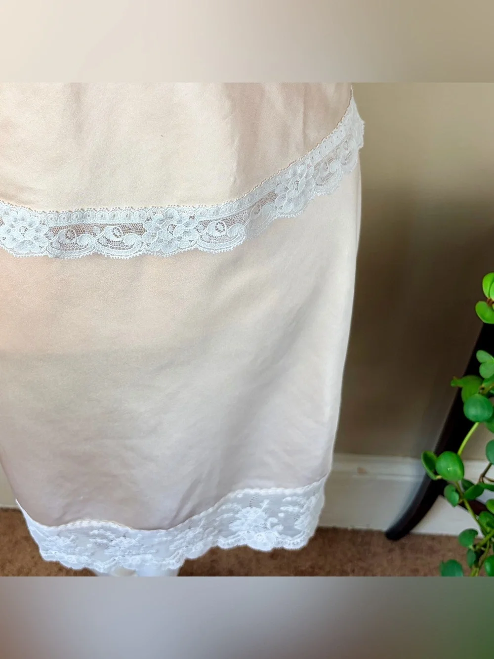VTG 80s Christian Dior Monogramed Lingerie set size S/M Lace Camisole and Slip